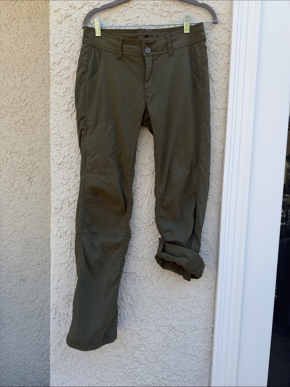 PrAna Women's Halle Army Green Roll up Hiking Pants Size 2 - Picture 4 of 10
